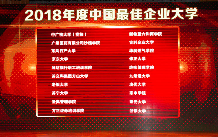 圣奧培訓(xùn)中心榮膺2018中國(guó)最佳企業(yè)大學(xué)